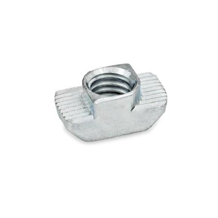 J.W. WINCO GN505-10-M5-MB Quarter Turn T-Nut Zinc 505-10-M5-MB